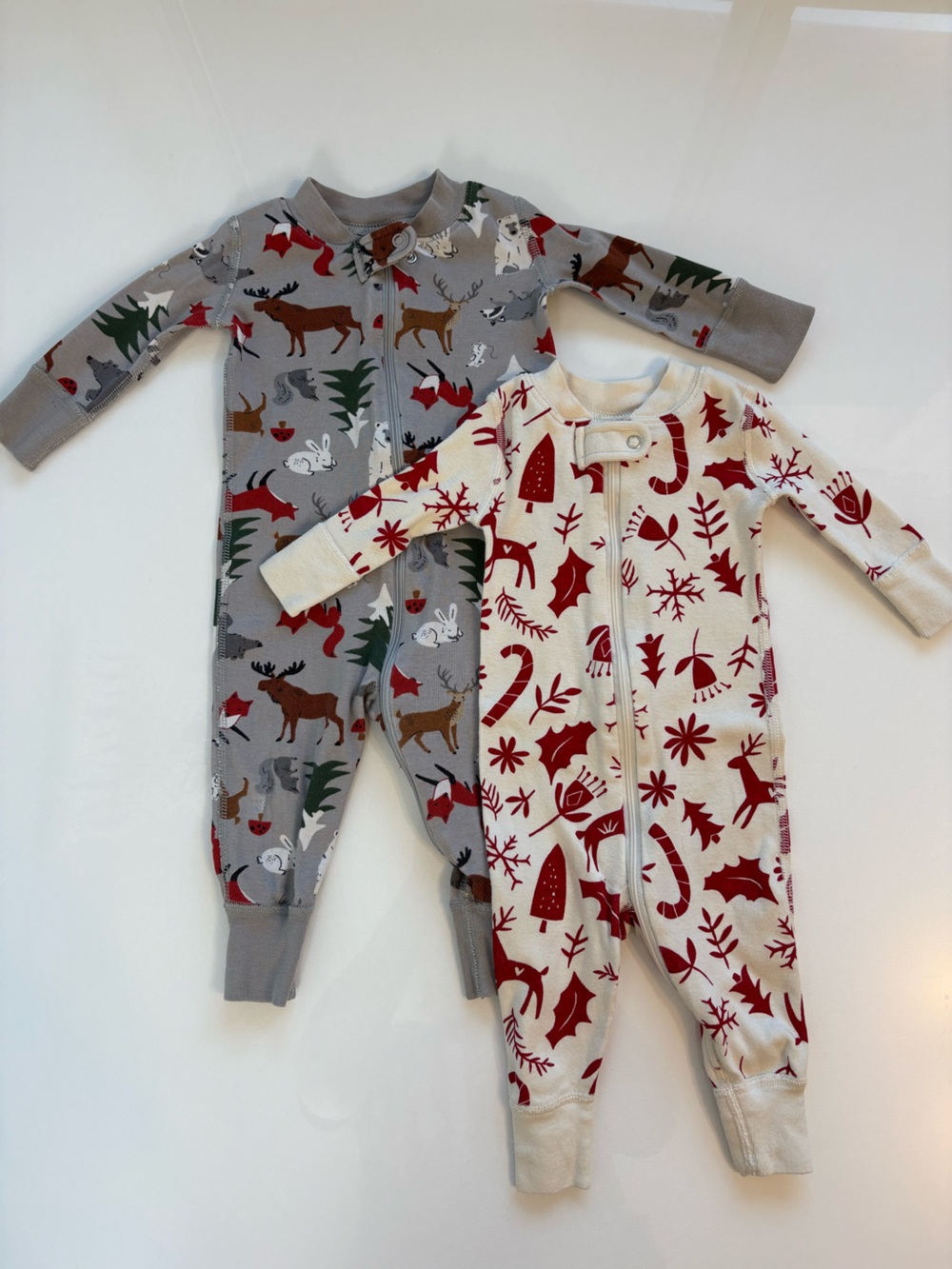 Hanna Andersson Baby Organic Cotton Zip Pajamas 0-3 & 6-9M Lot of 2